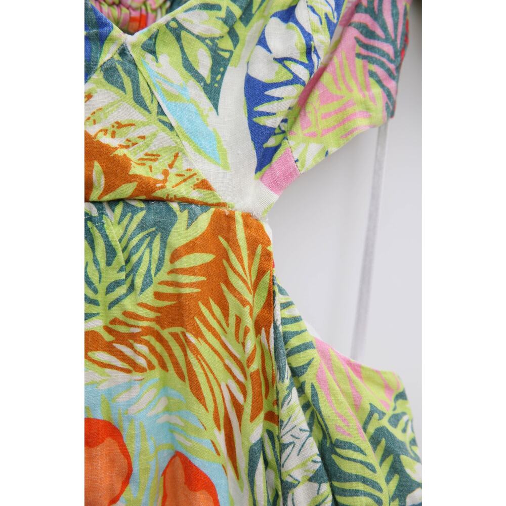 Staud coliseum cutout puff sleeve linen maxi dress Size 6 - Picture 8 of 9